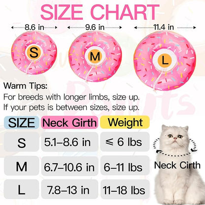 Cat Cone Collar Soft, Cute Cat Donut Collar After Surgery, Adjustable Kitten - Image 2