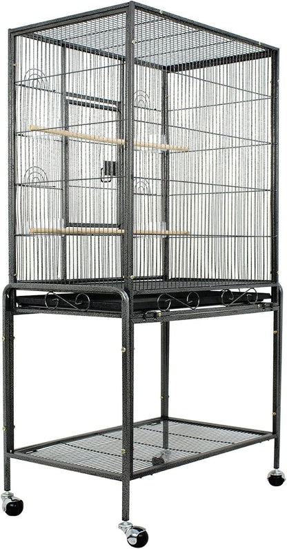 SUPER DEAL 53-Inch Rolling Bird Cage Large Wrought Iron Cage - Image 8
