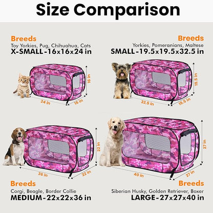 Beatrice Home Fashions Portable, Collapsible, Pop Up Kennel Travel Cat and Dog - Image 3