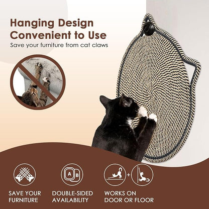 Cat Scratcher Mat, Natural Cotton Rope Cat Scratch Pad, 15.7'' Round Horizontal - Image 4