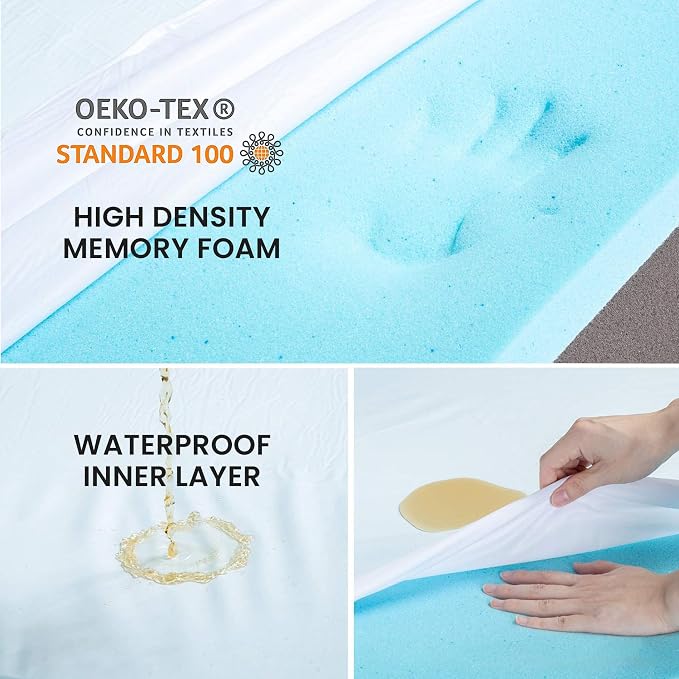Orthopedic Memory Foam Bed for Medium Dogs, Cooling Crate Mat - Image 4