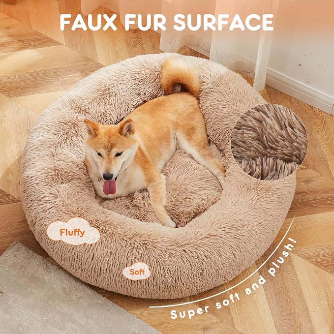 Sweetcrispy Donut Dog Bed, XL Large Round Calming Cat Bed - Image 2