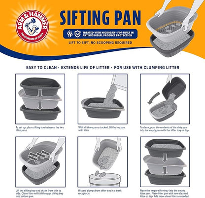 Arm & Hammer Large Sifting Litter Box Scoop Free Cat Litter Tray - Image 4