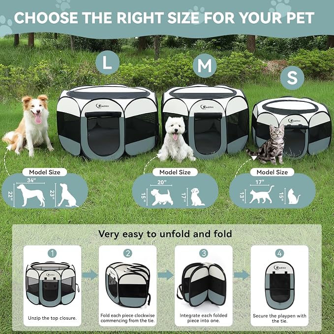 Medium Dog Cat Playpen, Puppy Pet Playpen Indoor - Image 2