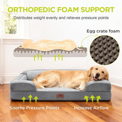 Extra Large Dog Bed, Orthopedic XL Washable Memory Foam Bed - Image 2