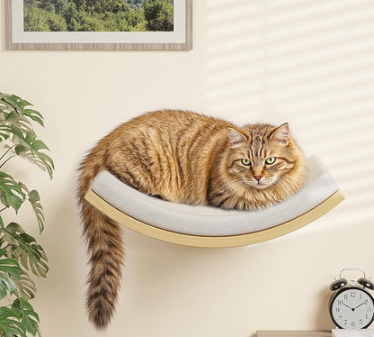 Cat Window Perches, Curved Cat Wall Beige Bed and 2 Floating Wall Steps - Image 7