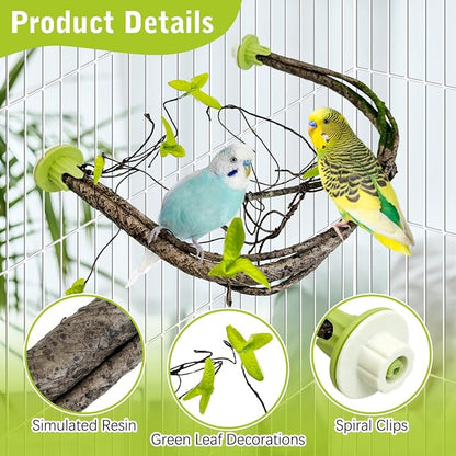 PINVNBY 2 PCS Bendable Bird Perches Simulation Branch Parrot Perch Stand - Image 3