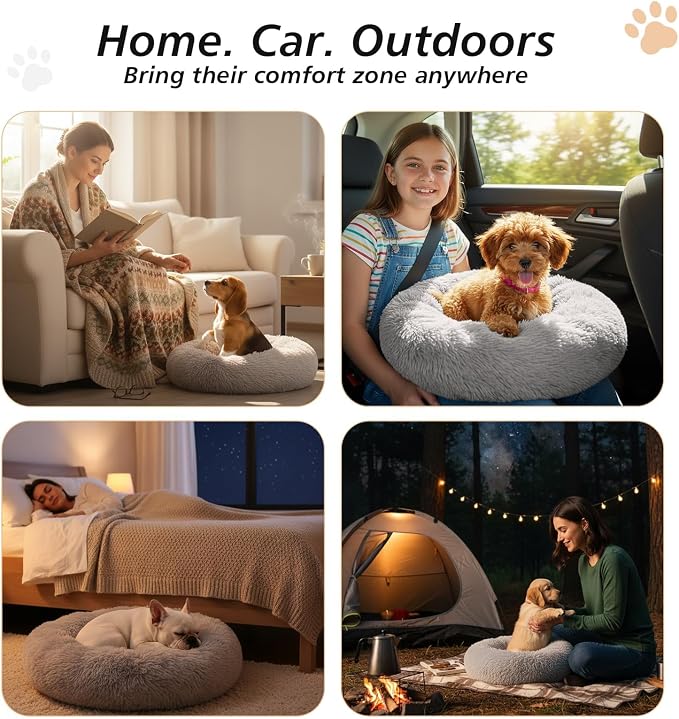 JOLLYVOGUE Calming Dog Bed Large Size Dog, Anti-Anxiety Donut Large Pet Bed - Image 6