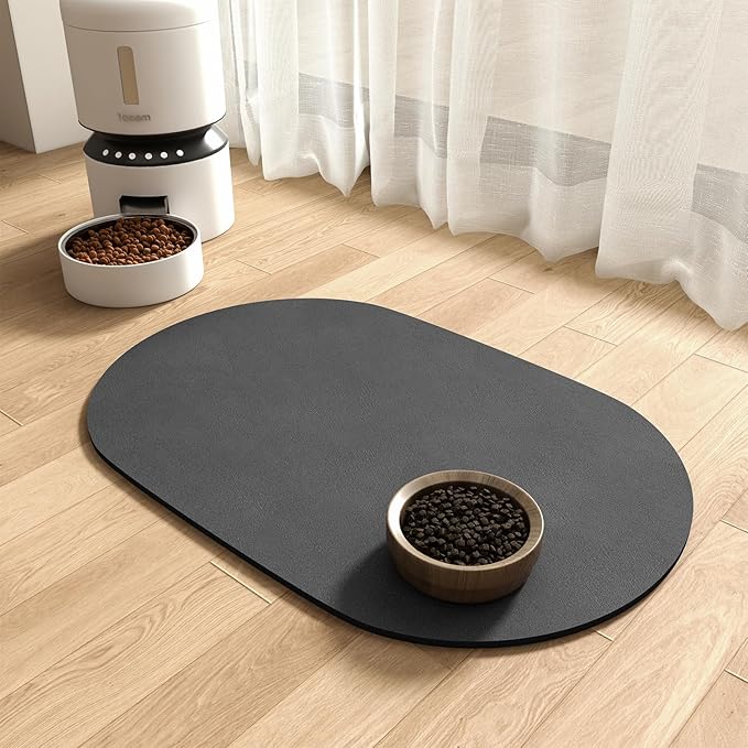 Absorbent Dog Food Mat-Dog Mat for Food and Water Bowl, Quick Dry Pet Food Mat by MontVoo
