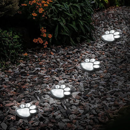 Animal Paw Print Solar Lights Outdoor Garden Decor, 8 Pack Paw Print Lights - Image 7