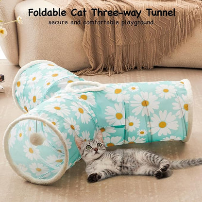 Tempcore Pet Cat Tunnel Tube Cat Toys 3 Way Collapsible, Cat Tunnels - Image 3