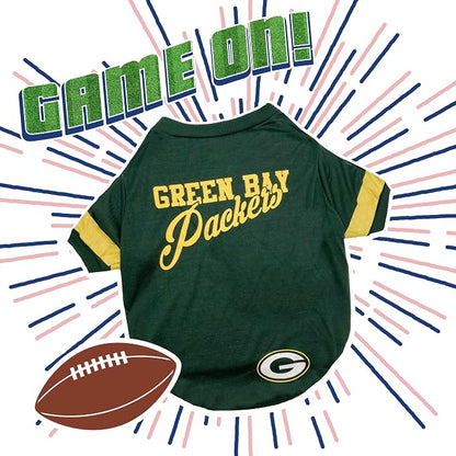 Green Bay Packers Dog & Cat T-Shirt, Large. NFL Team Football Shirt. New Stripe - Image 4
