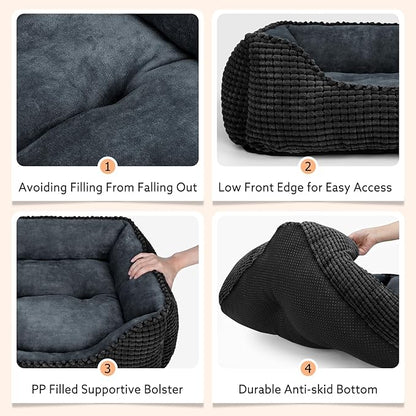 MIXJOY Large Dog Bed for Large Medium Small Dogs, Rectangle Washable Orthopedic - Image 4