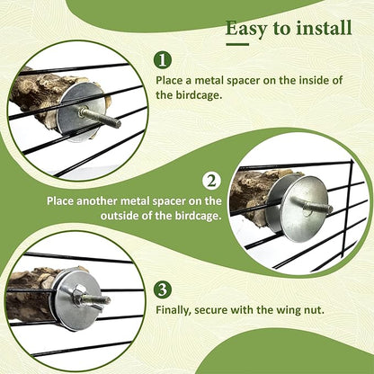 8pcs Natural Bird Perches for Cage, 5.9“ Small Wood Bird Perch for - Image 6