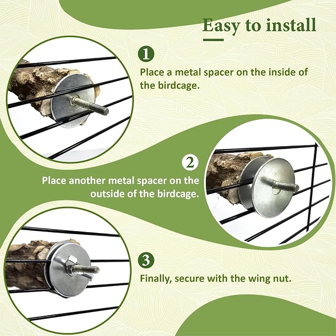8pcs Bird Perches for Cage, Natural Wood Bird Perch for Parakeet/Cockatiel - Image 6