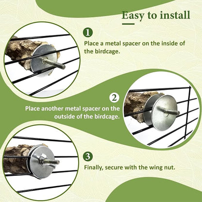 8pcs Bird Perches for Cage, Natural Wood Bird Perch for Parakeet/Cockatiel - Image 6
