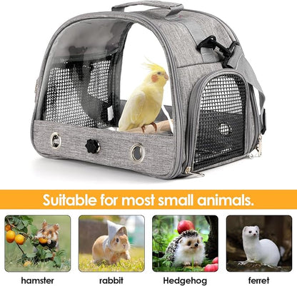 Bird Travel Carrier with Perch Parakeet Backpack Carriers with Stainless Steel - Image 2