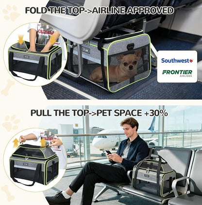 Lekereise Top-Expandable Pet Carrier 18x13x9.5 Inch Southwest Frontier Airline - Image 2