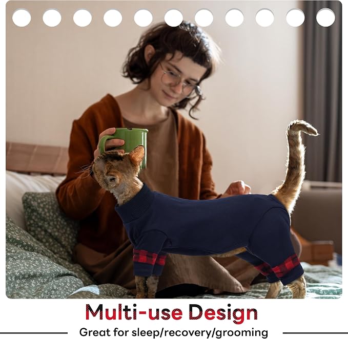 PUMYPOREITY Cat Shirt with Rear Snap Closure, Stretchable Cat Sweater, Comfort - Image 4