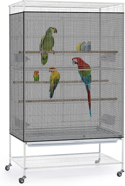 Bissap Bird Cage Seed Catcher, 90-118‘’ Universal Birdcage Net Nylon 31.8'' H by Bissap