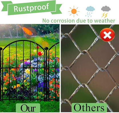 Decorative Garden Fence 17in x10ft, 10 Pack Rustproof Metal No Dig Fence Animal - Image 6
