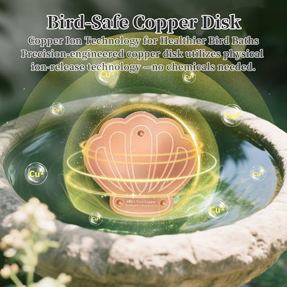 Bird Bath Copper Disk, 99.99% Pure Copper Metal Disc Bird Bath Cleaner - Image 3
