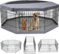 PETIME Foldable Metal Dog Exercise Pen/Pet Puppy Playpen Kennels Yard Fence by PETIME