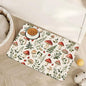 Red Mushroom Pet Feeding Mat, Fern Herb Berries Absorbent Quick-Dry Cat Dog by Unknown
