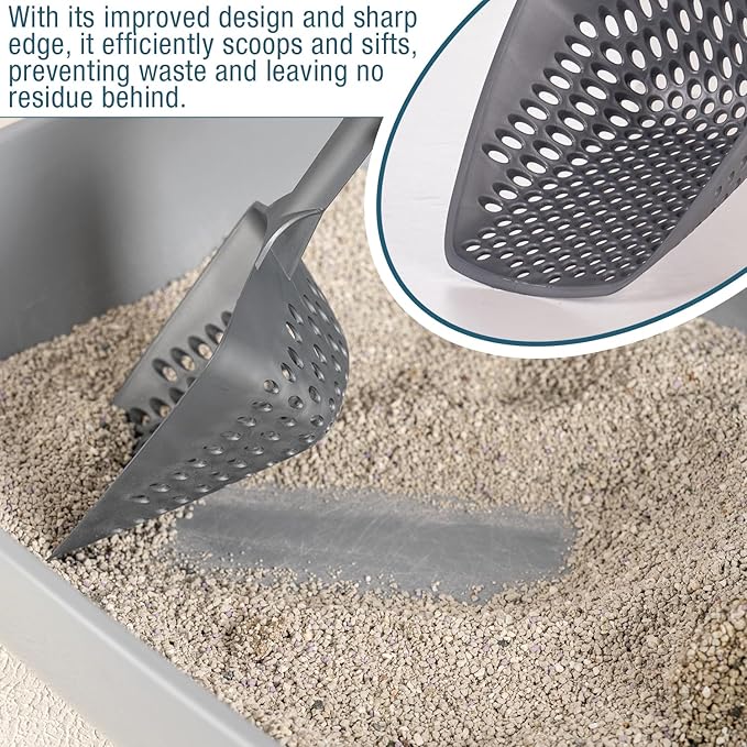 Set of 2 Cat Litter Scoop with Small Holes, Deep Sifting Shovel - Image 3