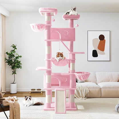 Allewie 81 Inches Tall Cat Tree/Multi-Level Large Climbing Tree House and Towers - Image 2