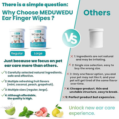 Ear Cleaner Finger Wipes 60 Counts, Dog Ear Cleaner, Grooming Kit Care - Image 7