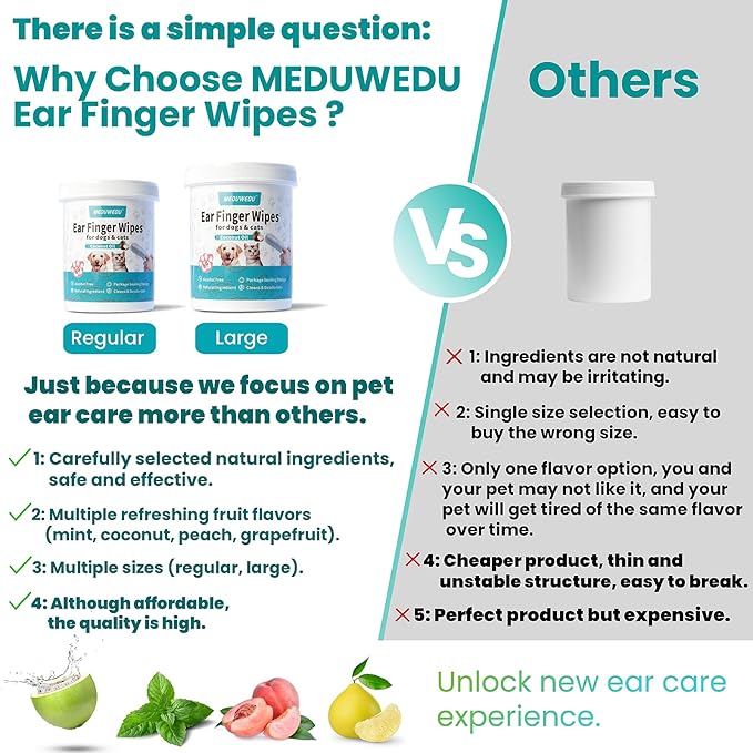Ear Cleaner Finger Wipes 60 Counts, Dog Ear Cleaner, Grooming Kit Care - Image 7