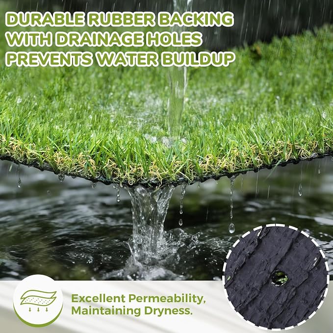 Artificial Grass Rug Indoor Outdoor, 8 x 8Inch Faux Grass Turf Sample, - Image 6