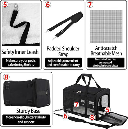 Soft Sided Cat/Dog Carrier，Collapsible Mesh Pets Travel Carriers - Image 5