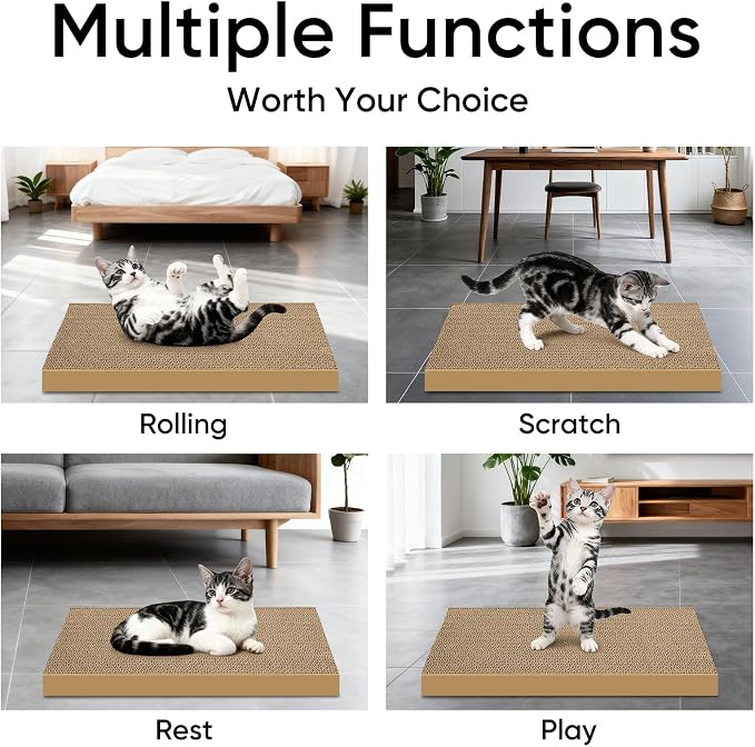 AGYM 5 Packs Cat Scratcher, 5 Packs Refill Cat Scratching Pad Cardboard - Image 5