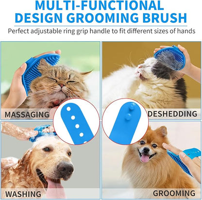 Comotech 6PCS Dog Bath Brush & Dog Toothbrush | Adjustable Handle Shampoo Brush - Image 5