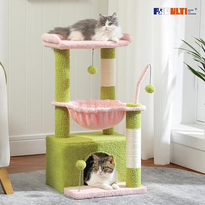 PEQULTI 4-in-1 Multi-Level Cat Tower, Scratching Post - Image 8