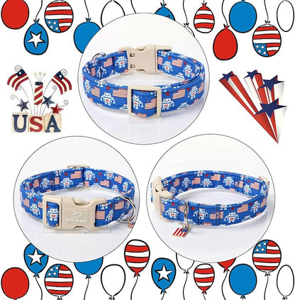 4th of July Dog Collar, Robot Star-Spangled Patriotic Dog Collars - Image 5