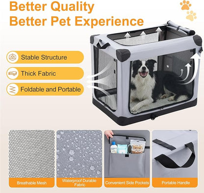 Dog Travel Crate 36 Inch, Portable Soft-Sided Travel Carriers - Image 5