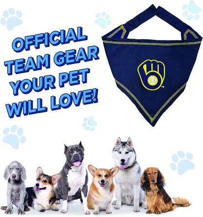 Pets First Milwaukee Brewers TIE Bandana, Small/Medium. Dog Bandana Scarf Bib - Image 4