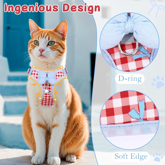 Cat Vest Harness and Leash Set for Walking Escape Proof, Adjustable Kitten - Image 3