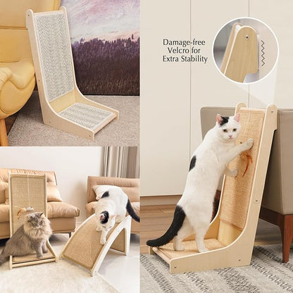 PETKARAY 105° Cat Scratcher, Sisal Kitty Scratch Pad, L Shape Scratching Board - Image 6