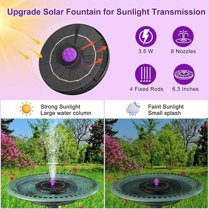 3.5W Solar Bird Bath Fountain Pump, Solar Powered Water Pump, Outdoor Water - Image 4