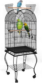 SUPER DEAL 63.5'' Rolling Bird Cage Large Wrought Iron Cage by Superdeal