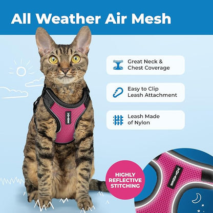 Voyager Escape-Proof Step-in Lock Cat Harness & 5ft Neoprene-Handle Leash Set - Image 3