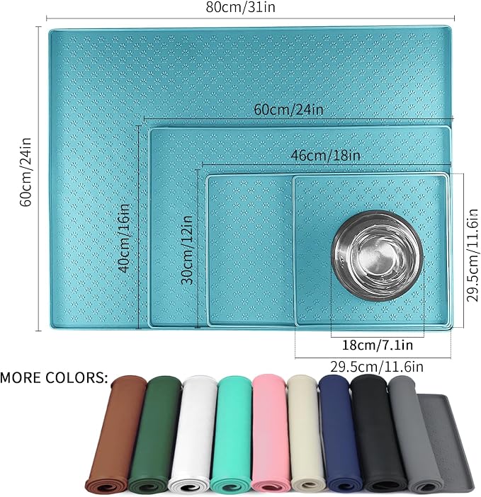 Ptlom Dog Food Mat Anti-Slip Pet Bowl Mats - Image 2