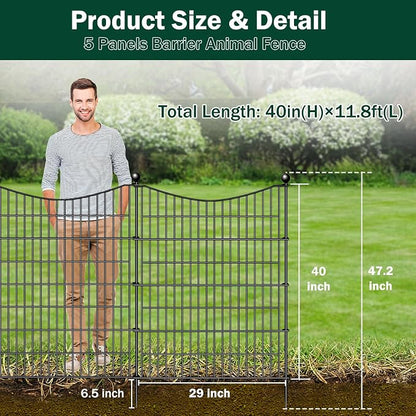 5 Panels No Dig Dog Fence Outdoor - Image 2