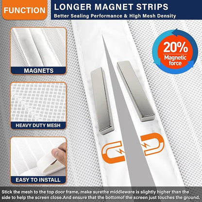Magnetic Screen Door，Screen Door Mesh，Keep Bugs Out, Heavy-Duty Mesh Curtain - Image 6