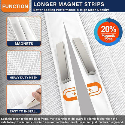 Magnetic Screen Door, Self Sealing Magnets, Easy Install Screen Doors - Image 6