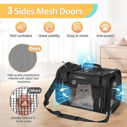 Discala Cat Dog Carrier Up to 15 Lbs TSA Airline Approved Pet Carrier - Image 6